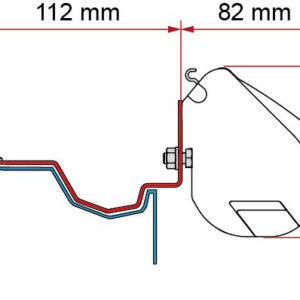 Markisenadapter FIAMMA Kit passend für Ford Custom Group Rapido Farbe deep black