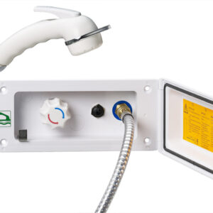 Versorgungsklappe für Warmwasser, Farbe weiß Inkl. Schlossvorrichtung