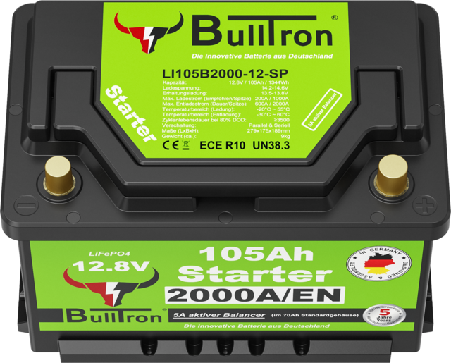 Batterie BullTron Starter Polar 105Ah mit 2000A Kaltstartstrom CCA