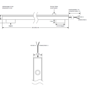 LED Innenbeleuchtung Staudte Hirsch SH-5.656, 12 V DC, 6,6 W, 605 mm, mit Magnet