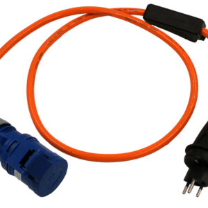 CEE-Adapterleitung Weingärtner H07RN-F 3G2,5,Schweiz - SEV Typ 13, 10A/250V, 3-polig 16A/ 250V 1,5 m lang, Fb. schwarz