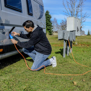 Verl.-Kabel 5m CEE Stecker/ CEE Kupplung H07RN-F 3G2,5, orange, 230 V/16A