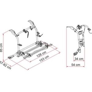 Fahrradträger Fiamma CarryBike passend für VW T6 Pro 2 Räder, Traglast 60 kg Farbe deep black