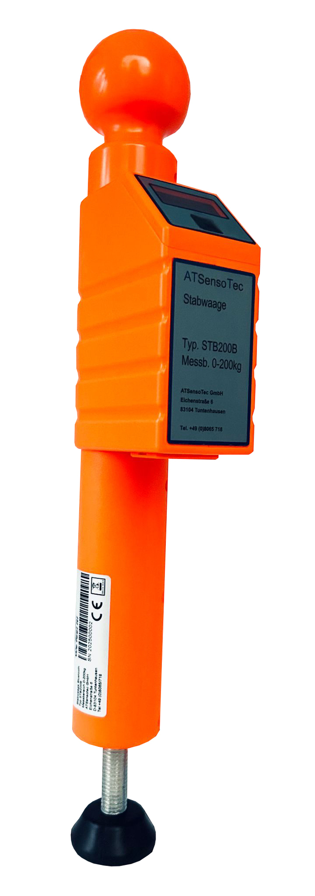 Digitale Stützlastwaage ATSensoTec STB 200 B mit Bluetooth und APP Farbe orange