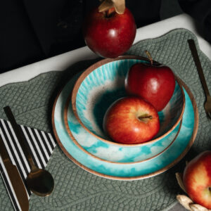 Geschirrset FLAMEFIELD Boho Dream 12-tlg. Farbe türkis