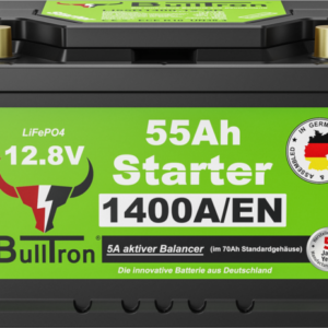 Starterbatterie 55 Ah BullTron mit 1400 A Kaltstartstrom, lang, L5 Gehäuse