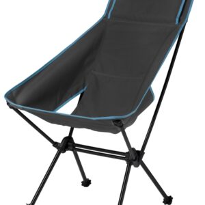 Klappstuhl Defa mit hoher Rückenlehne Farbe anthrazit mit blauen Akzenten