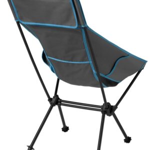 Klappstuhl Defa mit hoher Rückenlehne Farbe anthrazit mit blauen Akzenten