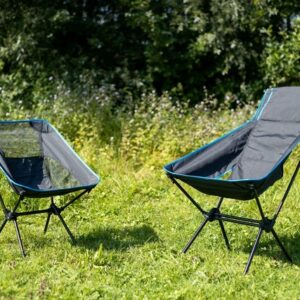 Klappstuhl Defa Farbe anthrazit mit blauen Akzenten