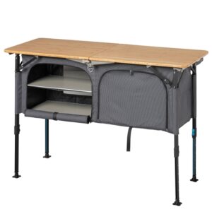 Küchenschrank faltbar Defa Farbe grau mit Bambusplatte