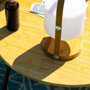 Tisch Defa Farbe schwarz mit Bambusplatte