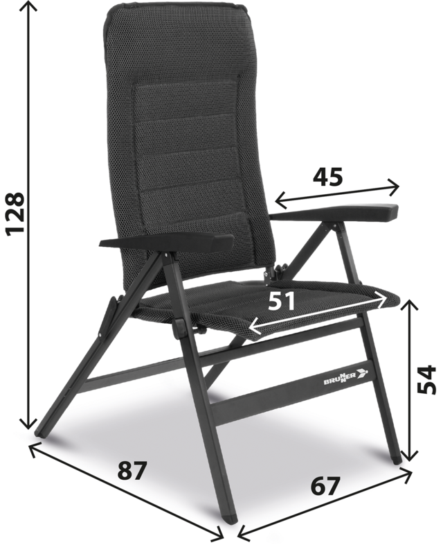 BRUNNER Campingstuhl Travelounger, Farbe anthrazit Gre L