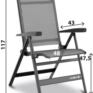 Campingstuhl BRUNNER Travelounger Air M Farbe grau/schwarz