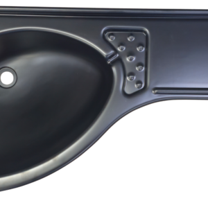 Eckwaschbecken COMET Ablage rechts mit Seifenablage ,Farbe mattschwarz