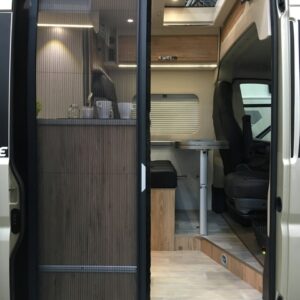 Fliegenschutztür HORREX passend zu Fiat Ducato H2/H3 Größe 118x173,1 cm Rahmenfarbe dunkelgrau RAL7044