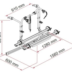 Fahrradträger FIAMMA Carry Bike passend für Ford Custom Traglast 50 kg Farbe Deep Black