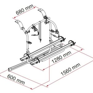 Fahrradträger FIAMMA Carry-Bike passend für Ford Custom Nugget/Plus Highroof Farbe Deep Black