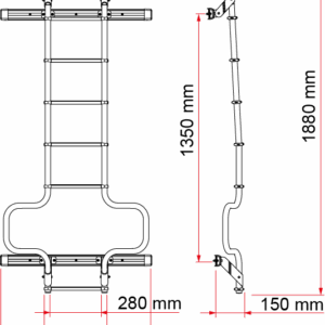 Heckleiter FIAMMA Deluxe DJ passend für Ducato ab 06/2006 Farbe silber