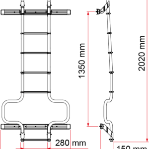 Heckleiter FIAMMA Deluxe DJ passend für Ducato H3 Farbe Deep Black