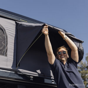 Hartschalen Dachzelt horntools Themis PopUp 165 cm Farbe schwarz / grau