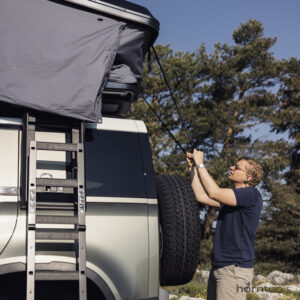 Hartschalen Dachzelt horntools Themis PopUp 165 cm Farbe schwarz / grau