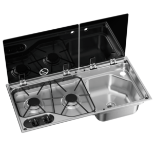 Einbau Koch-/ Spülkombination DOMETIC CVC1700G 2-flammig Spüle rechts 70 x 35 cm