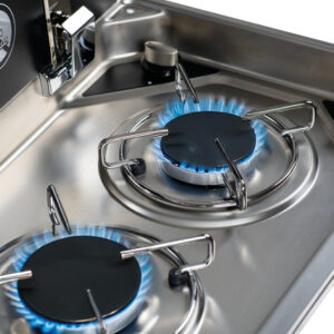 Koch -und Spülkomination CAN FL1922 2-flammig Spüle links Farbe silber