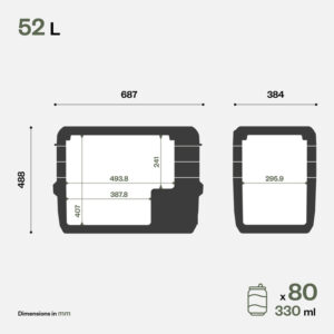 Kompressorkühlbox Off by Indel B, ITB 52, 52 l, Farbe grün