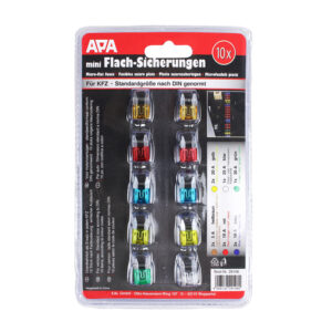 Flach-Stecksicherungsset mini APA für KFZ Inhalt 10 Stück