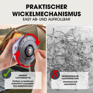 LED-Lichterktette EASYmaxx 3,7 V, Farbe weiß / anthrazit