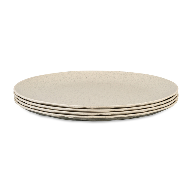 Teller flach koziol Club Plate 26 cm, 4er-Set Farbe nature desert sand