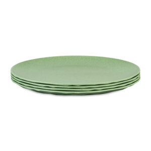 Teller flach koziol Club Plate 26 cm, 4er-Set Farbe nature leaf green