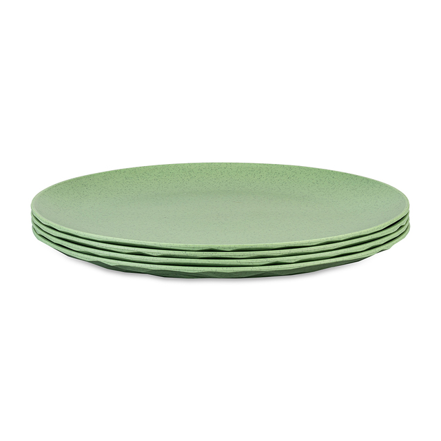 Teller flach koziol Club Plate 26 cm, 4er-Set Farbe nature leaf green