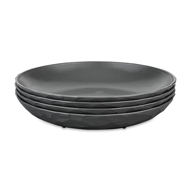 Teller tief koziol Club Plate 22 cm, 4er-Set Farbe nature ash grey