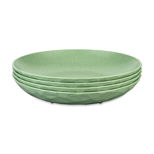 Teller tief koziol Club Plate 22 cm, 4er-Set Farbe nature leaf green