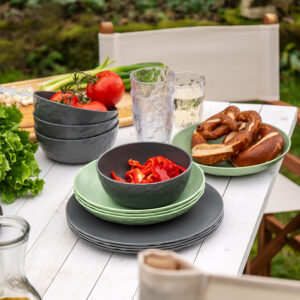 Teller tief koziol Club Plate 22 cm, 4er-Set Farbe nature leaf green