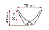 Fahrradschiene FIAMMA Rail Plus Länge 128 cm Farbe aluminium