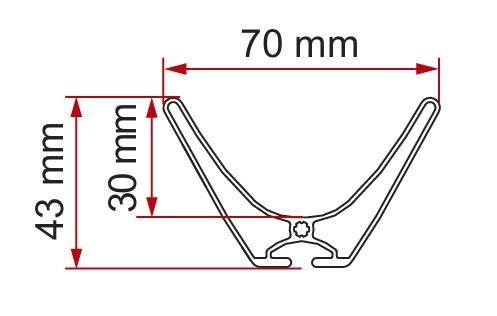 Fahrradschiene FIAMMA Rail Plus XL Länge 139 cm Farbe aluminium